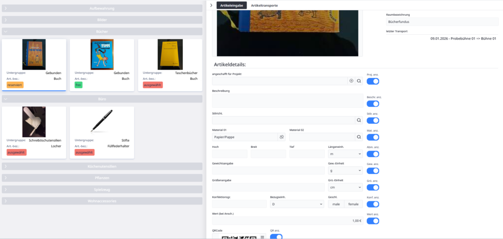 Einblendbare Artikeldetails