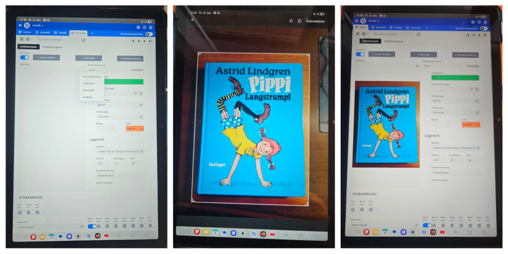 Artikel in mobiler App anlegen
